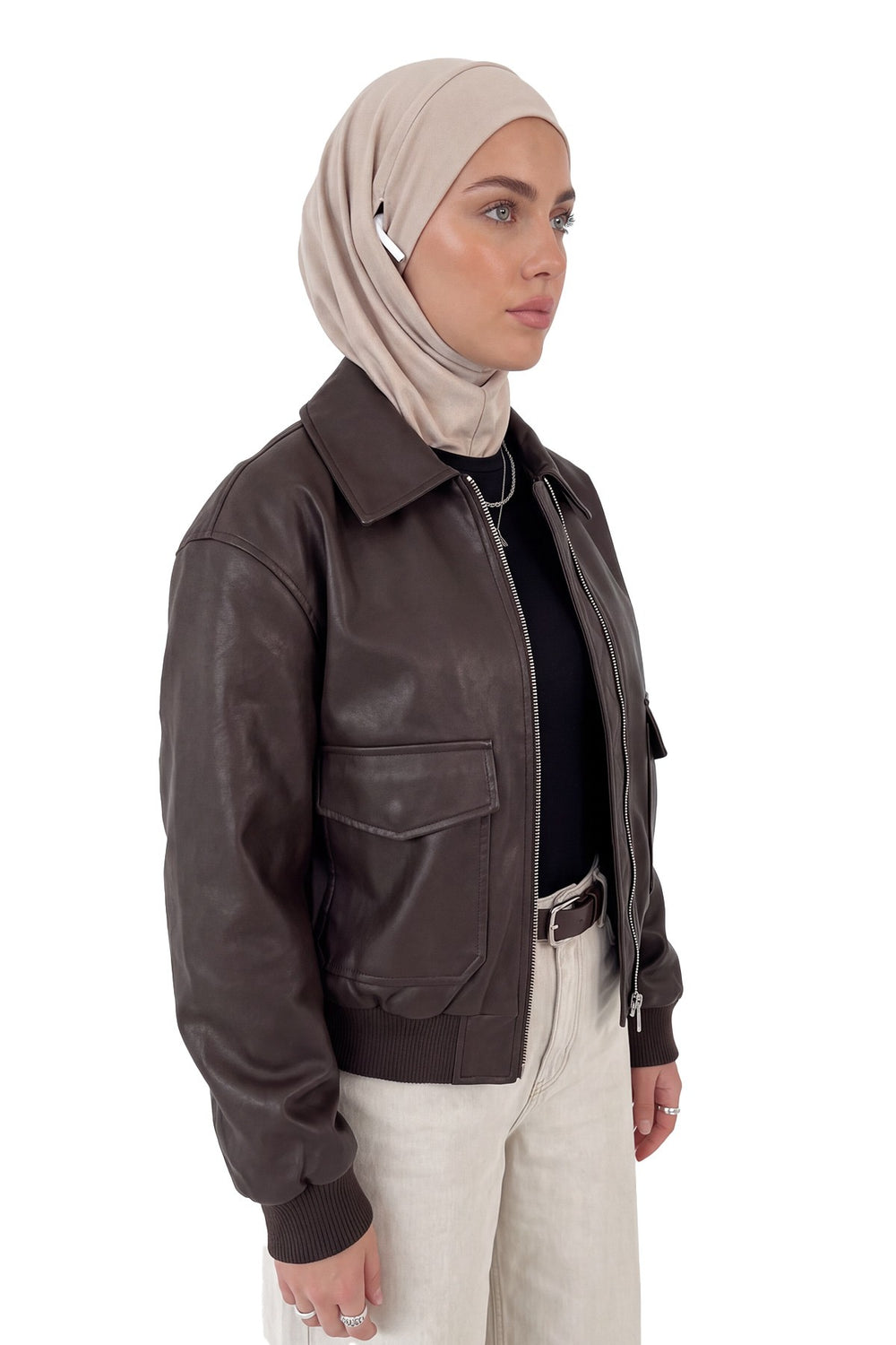 Ready-to-Wear Winter Hijab Bonnet with Built-In Neck Cover and Ear Access Points,B-94O