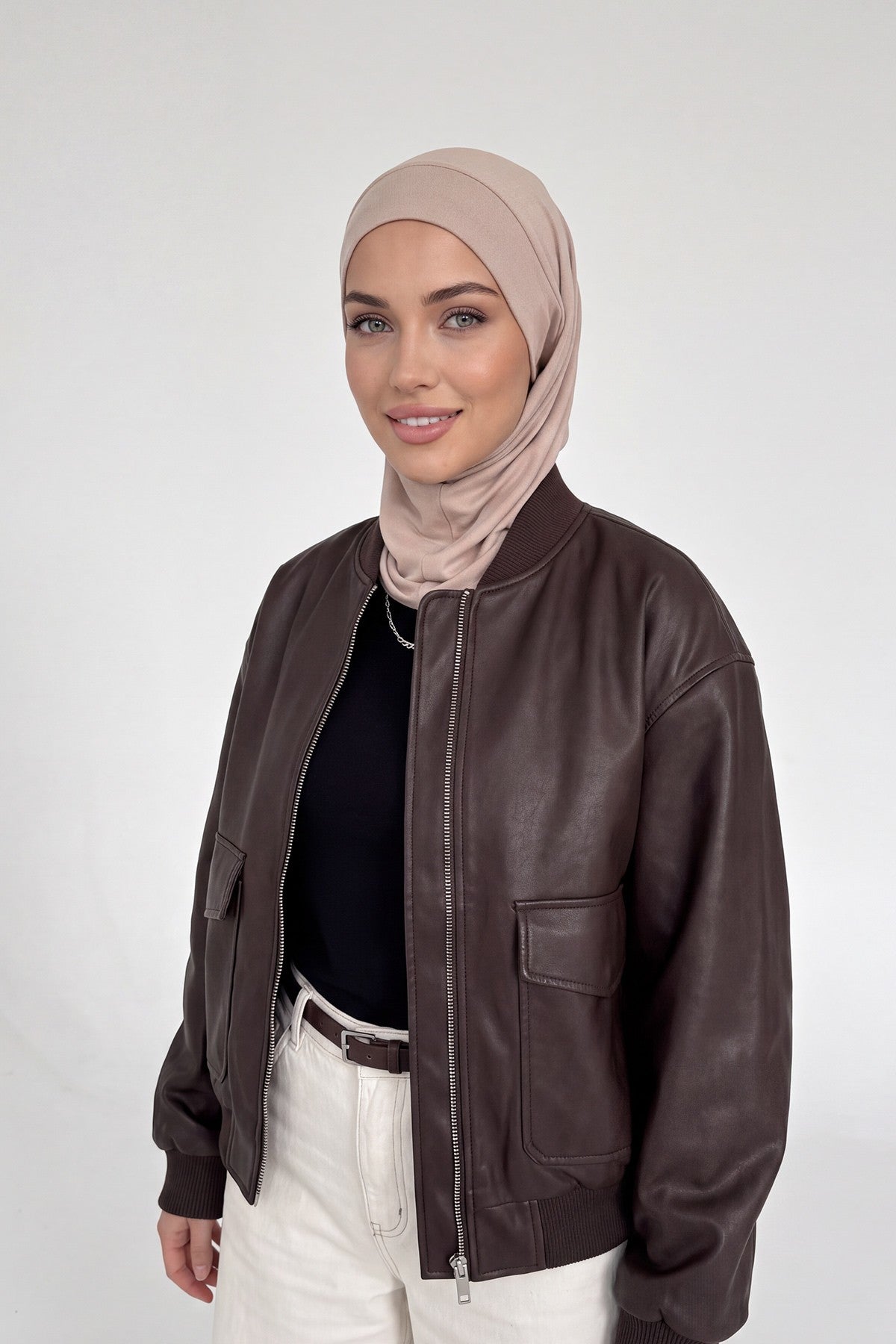 Ready-to-Wear Winter Hijab Bonnet with Built-In Neck Cover and Ear Access Points,B-94O
