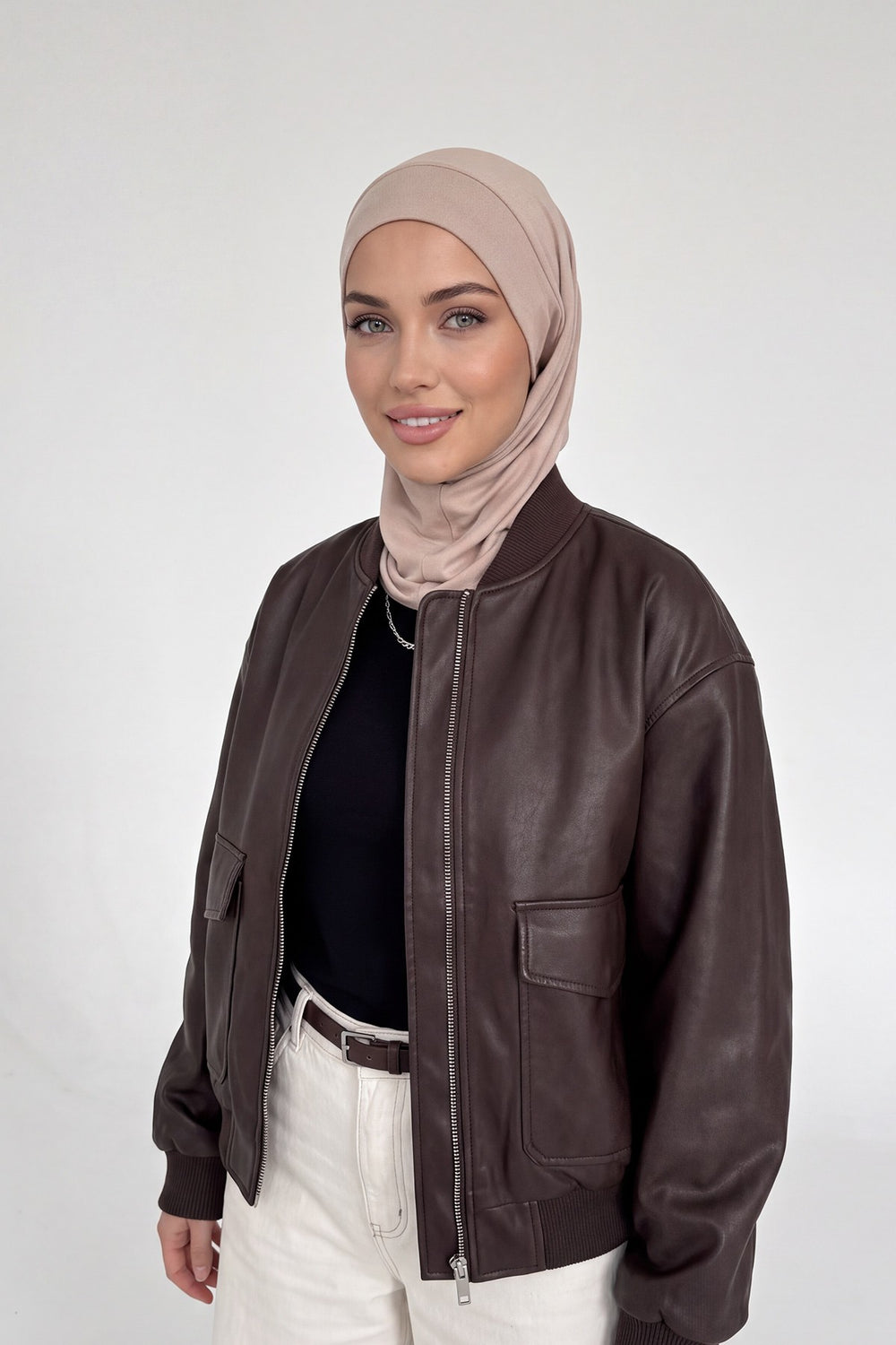 Ready-to-Wear Winter Hijab Bonnet with Built-In Neck Cover and Ear Access Points,B-94O