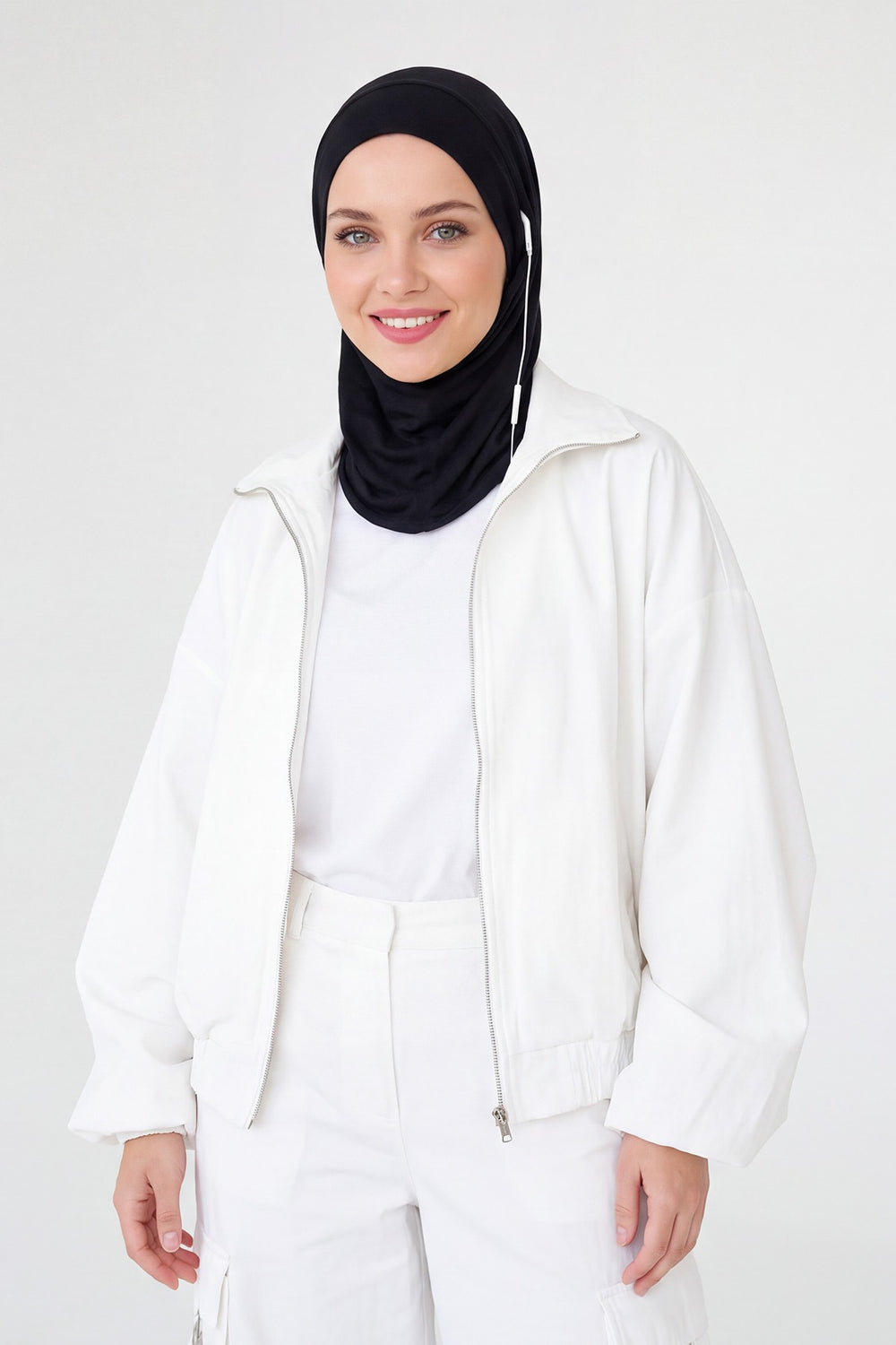Ready-to-Wear Winter Hijab Bonnet with Built-In Neck Cover and Ear Access Points,B-94O