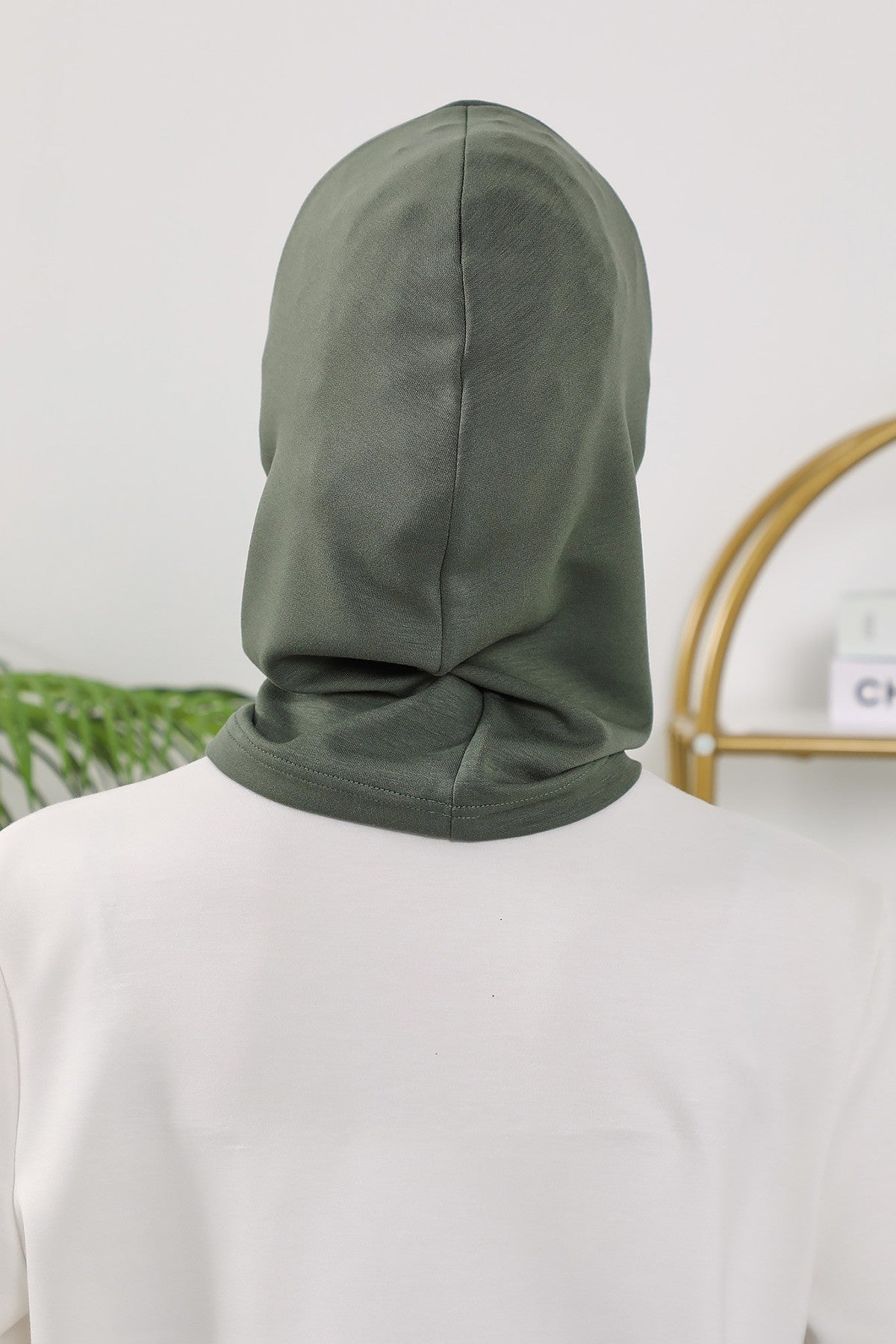 2 in 1 Modest Hijab Bonnet with Removable Visor, Instant Full Coverage Underscarf for Everyday Wear,B-82O Army Green