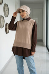 2 in 1 Modest Hijab Bonnet with Removable Visor, Instant Full Coverage Underscarf for Everyday Wear,B-82O Beige