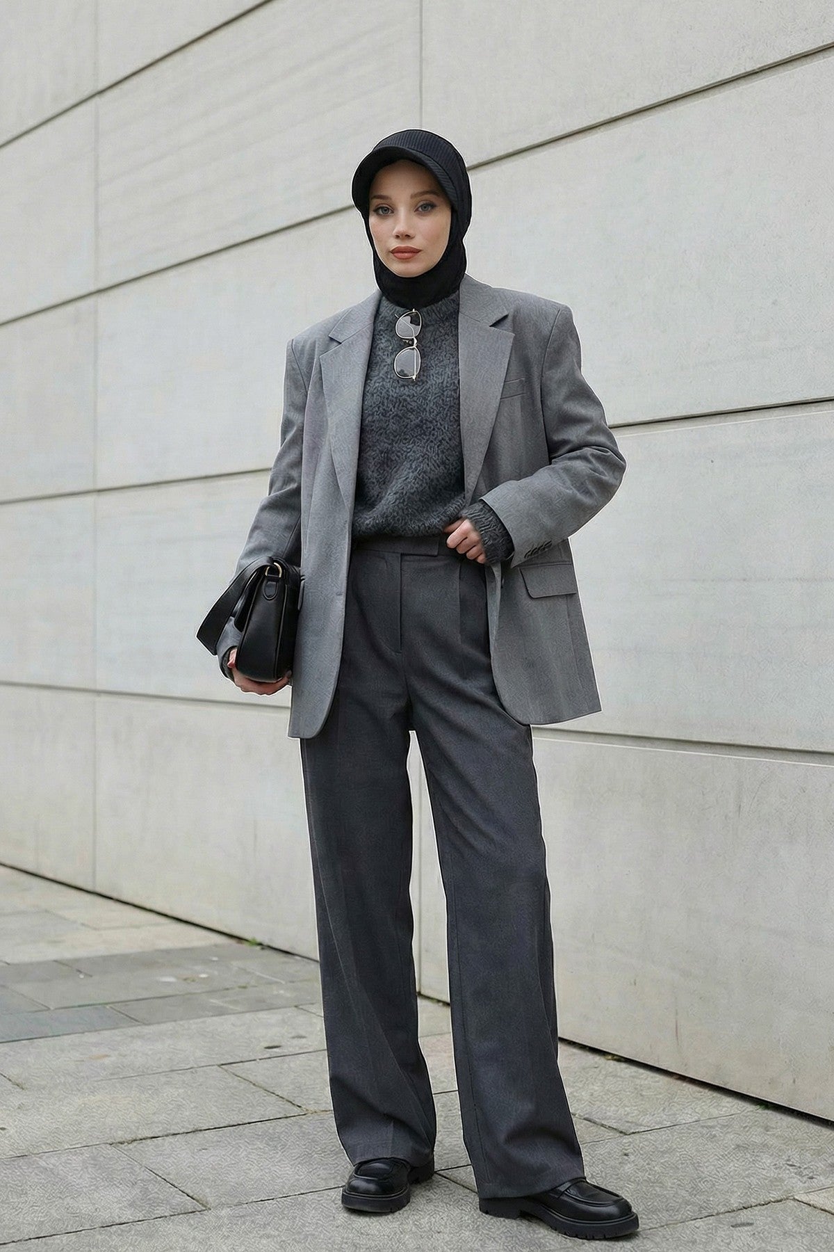2 in 1 Modest Hijab Bonnet with Removable Visor, Instant Full Coverage Underscarf for Everyday Wear,B-82O Black