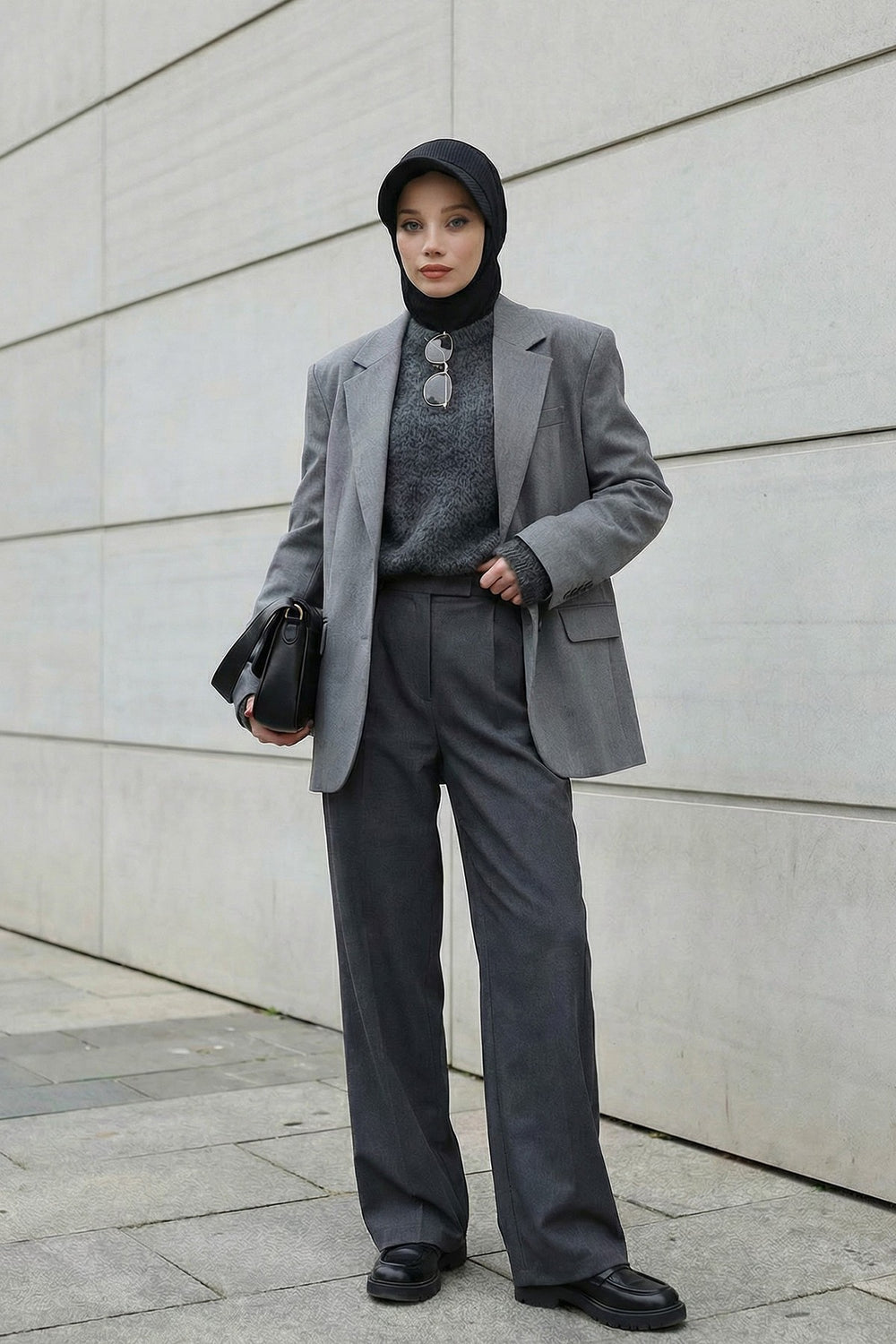 2 in 1 Modest Hijab Bonnet with Removable Visor, Instant Full Coverage Underscarf for Everyday Wear,B-82O Black