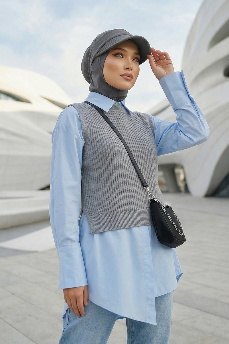 2 in 1 Modest Hijab Bonnet with Removable Visor, Instant Full Coverage Underscarf for Everyday Wear,B-82O