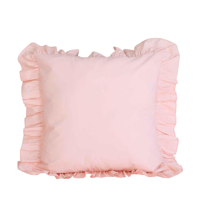 2-Pack Pillowcases with Ruffles 50 x 50 cm (20 x 20 inch) Frilled Pillow Covers Envelope Closure Cotton Fabric Set of 2,YK-80