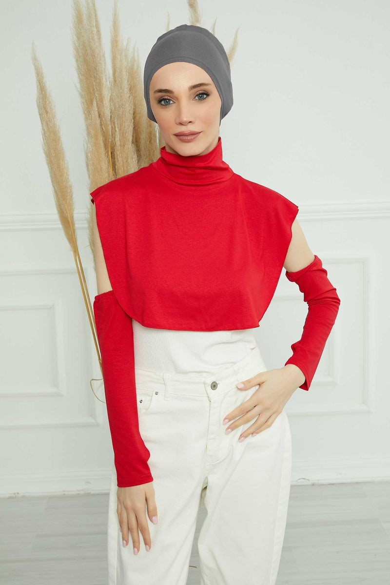 3 in 1 Neck Cover and Pair of Sleeve Extenders, Versatile Neck Coverage with Coordinating Dual Arm Warmers, Multipack Hijab Wear,KPT-2