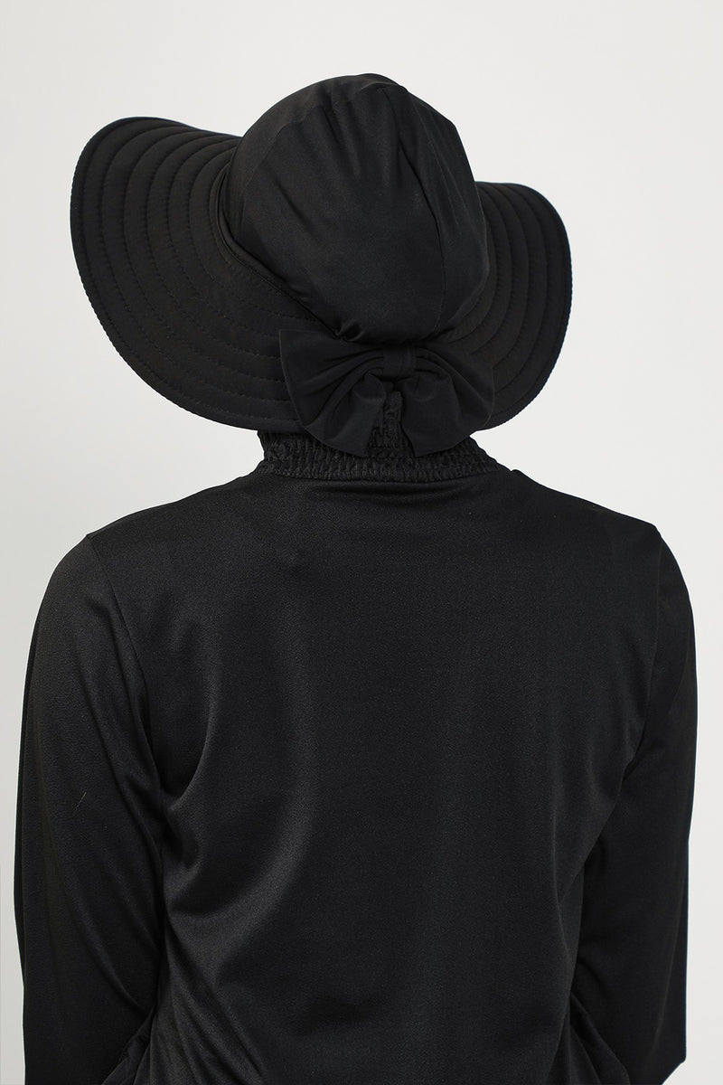 3 Piece Modest Swim Bonnet Set for Women, Hijab Swim Hat with Visor and Cap, Quick Dry Full Coverage Pool Beach Headwear,ST-1SN