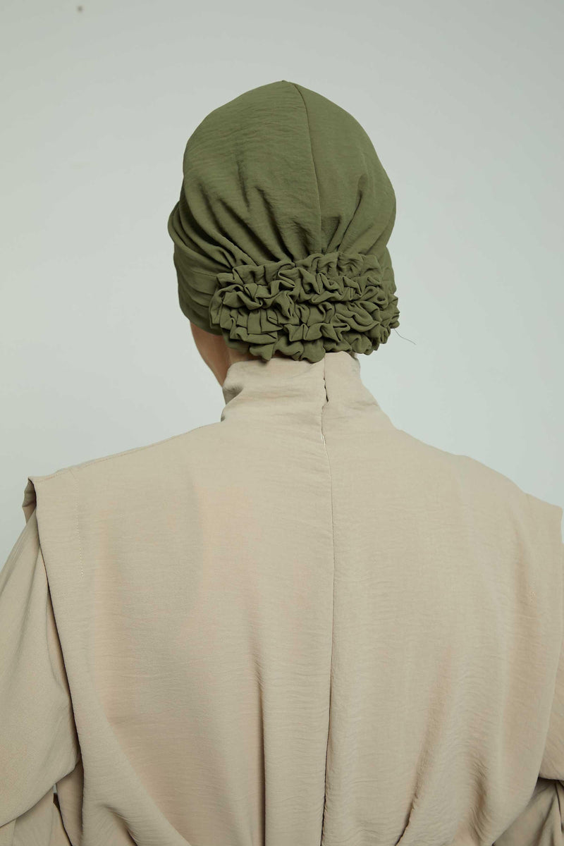 عمامة فورية مطوية مصنوعة من قماش إيروبين عالي الجودة، حجاب عمامة أنيق مقاوم للتجاعيد، غطاء رأس بغطاء رأس كيميائي سهل الالتفاف، B-74A