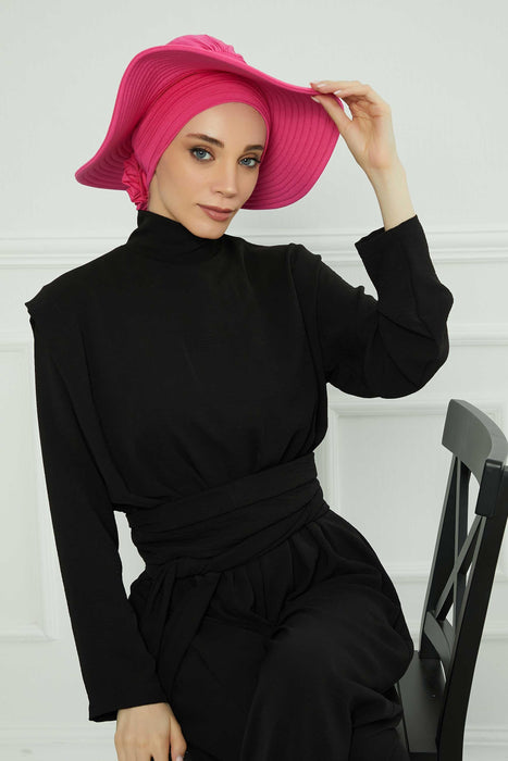 Womens Wide Brim Summer Bonnet-Hat Floppy Foldable Roll up Beach Cap Sun Hat,S-2P