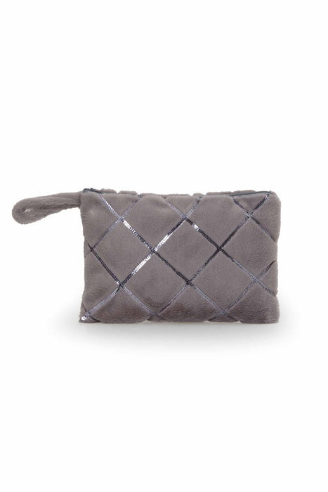 Plush Handbag with Paillette Lines, Sequined Plush Fancy Handbag for Special Occasions, High Quality Plush Women Handbag,CE-19