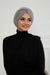 Comfy Fashionable Instant Turban for Women, Plush Pre-Tied Head Turban for Elegant Look, Easy Wrap Comfortable Plush Chemo Headwear,B-9PD Grey