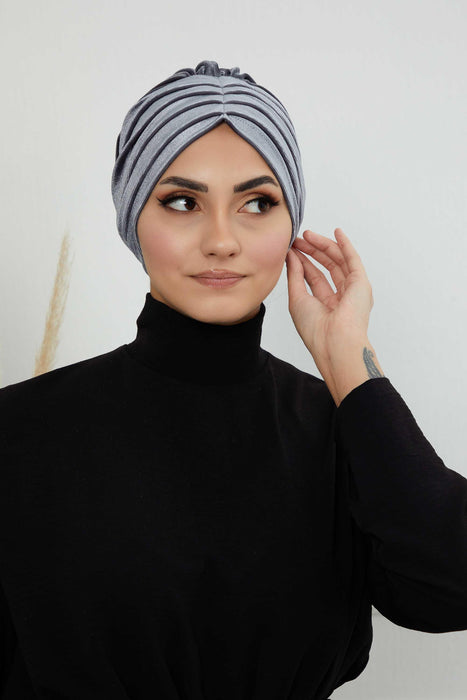 Velvet Shirred Instant Turban Headwrap, Soft Head Turban For Women Fashion Instant Turban Ready to Wear Pretied Chemo Headwear Hijab,B-13K