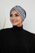 Velvet Shirred Instant Turban Headwrap, Soft Head Turban For Women Fashion Instant Turban Ready to Wear Pretied Chemo Headwear Hijab,B-13K Grey