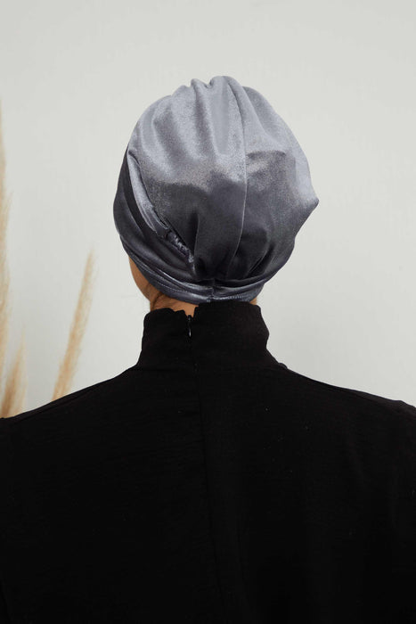 غطاء رأس عمامة مخملي فوري، عمامة رأس ناعمة للنساء، عمامة فورية عصرية جاهزة للارتداء حجاب رأس كيميائي مربوط مسبقًا، B-13K