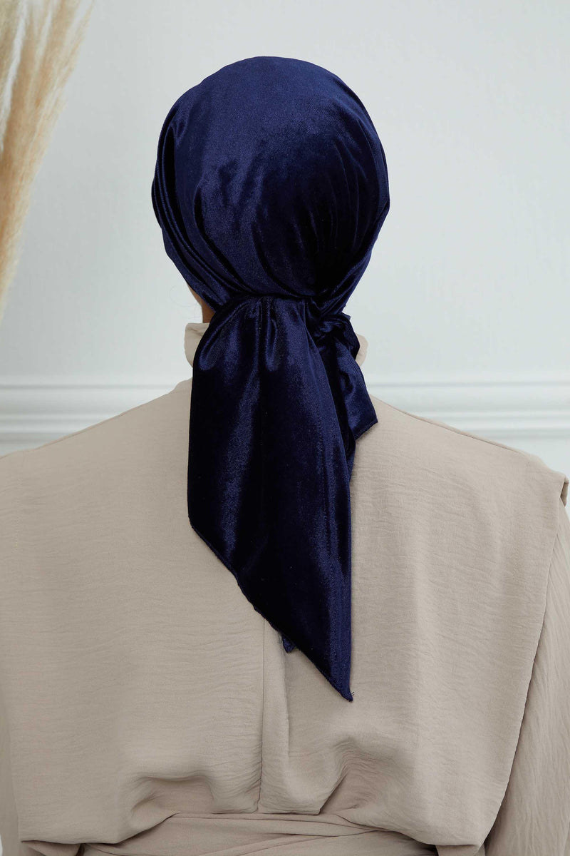 Vorgebundene Instant-Turbanmütze aus Samt für Damen, superweiche Schirmmütze aus Samt für Damen, Sonnenschutzvisier, Chemo-Kopfbedeckung, B-71K