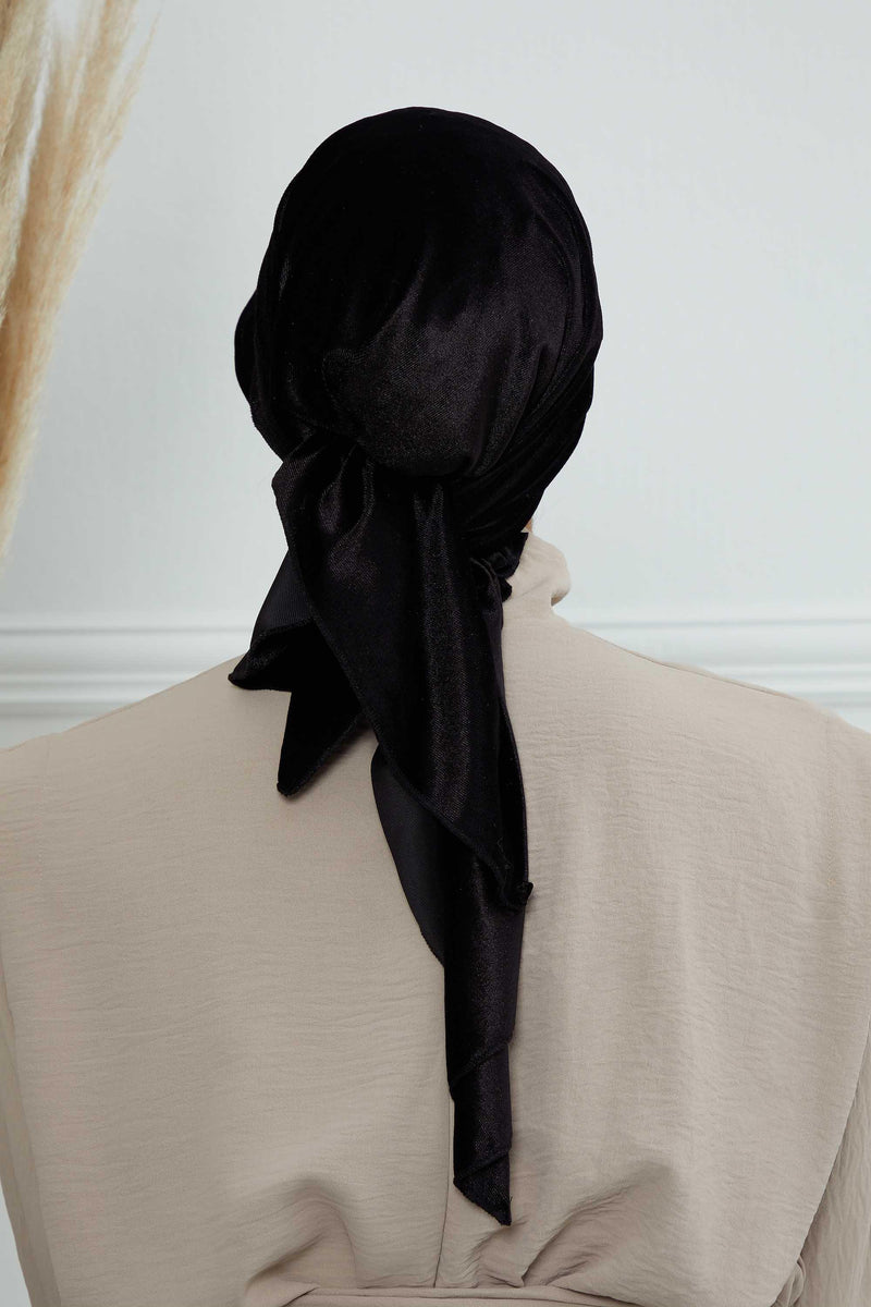 Vorgebundene Instant-Turbanmütze aus Samt für Damen, superweiche Schirmmütze aus Samt für Damen, Sonnenschutzvisier, Chemo-Kopfbedeckung, B-71K