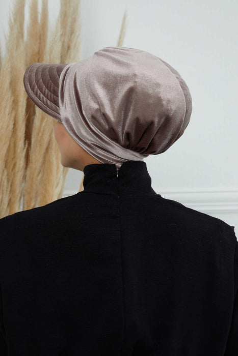 قبعة نسائية فائقة النعومة من Newsboy مصنوعة من نسيج مخملي عالي الجودة، غطاء رأس عمامة مخملي مربوط مسبقًا، غطاء رأس كيميائي ناعم، B-73K