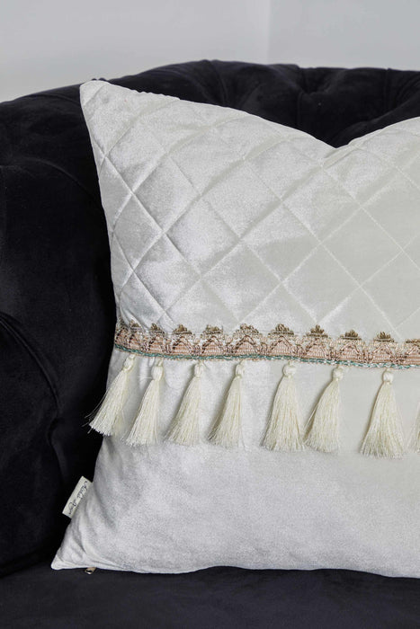 Tasseled Velvet Throw Pillow Cover for Modern Home Decoration, Fabulous Throw Pillow Cover Design for Stylish Interiors,K-337
