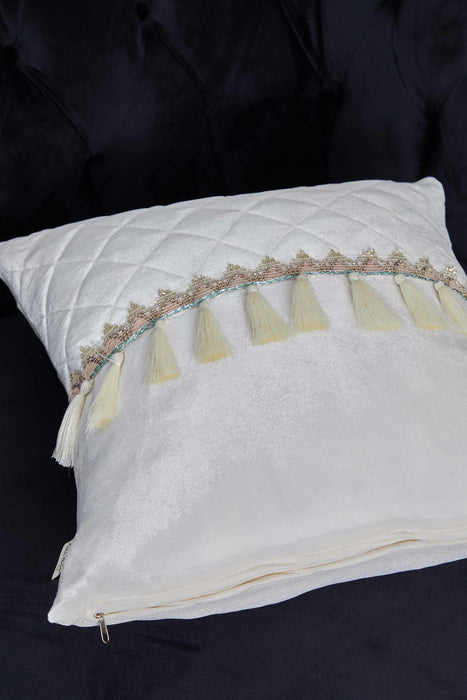 Tasseled Velvet Throw Pillow Cover for Modern Home Decoration, Fabulous Throw Pillow Cover Design for Stylish Interiors,K-337