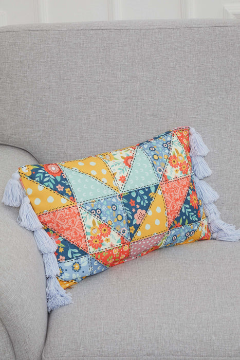 Boho Decorative Colorful Throw Pillow Covers with Tassels, 20x12 Inches Traditional Patchwork Cushion Covers for Couch and Sofa,K-346 Suzani Pattern 43