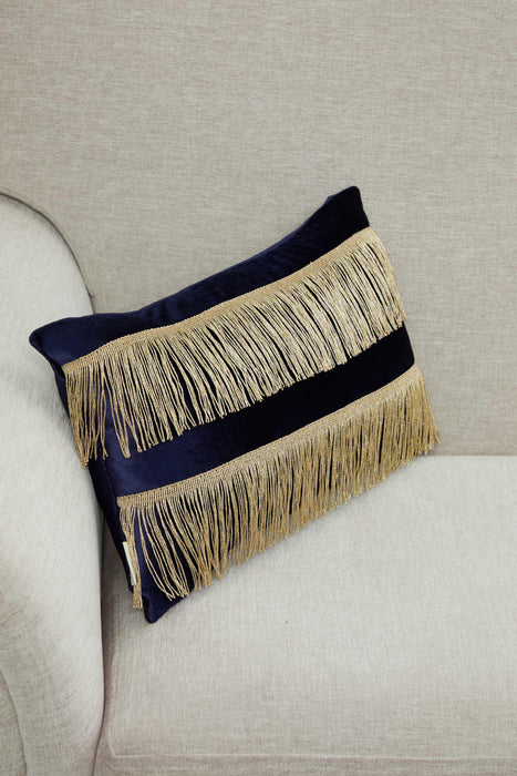 Double Lane Fringed Throw Pillow Cover, 20x12 Inches Large Decorative Pillow Cover for New Home Gift, Modern Home Pillow Designs,K-353