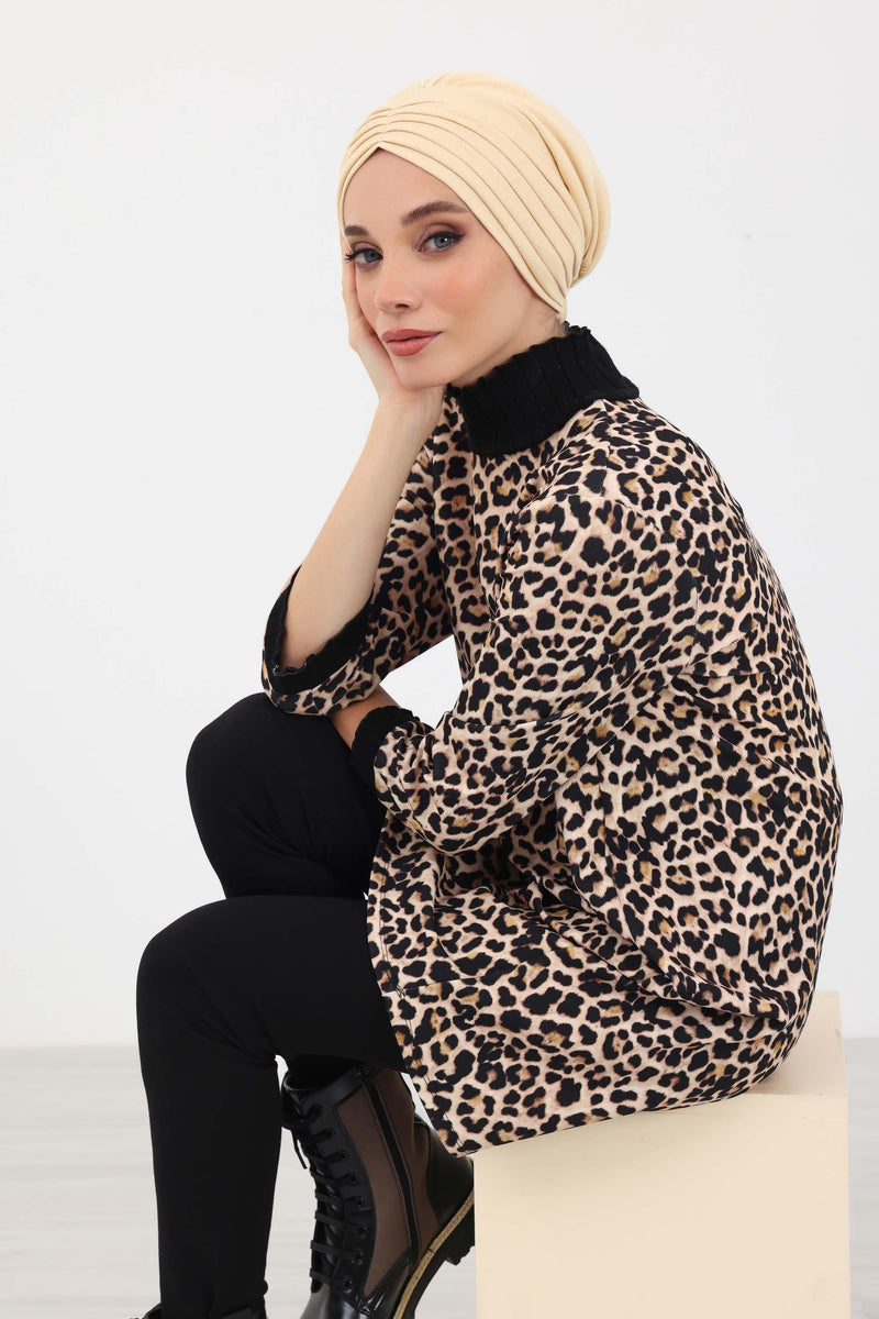 قبعة شتوية عالية الجودة للنساء، غطاء رأس شتوي مريح مصنوع من قماش البولي فيسكوز، B-13IV