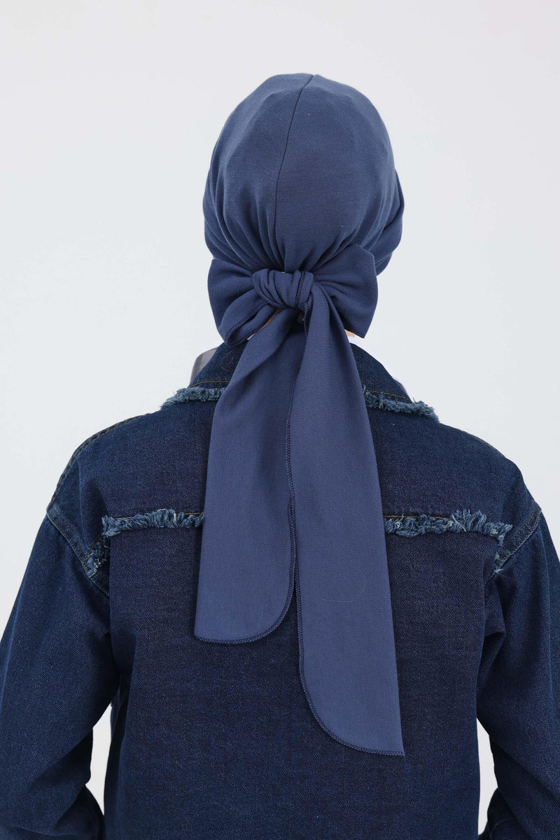 غطاء رأس شتوي أنيق مع حزام ربط خلفي، غطاء رأس من البولي فيسكوز المضلع الناعم للمواسم الباردة، عمامة فورية دافئة برباط خلفي، B-31RB