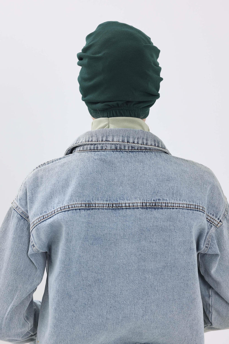 Gemütlicher, gerippter Winterturban aus Stretchmaterial für Krebspatientinnen, leicht zu tragender Instant-Turban-Hijab, weiches Chemo-Kopftuch für Frauen, B-68RB