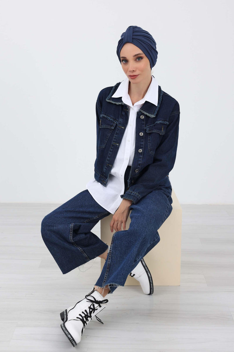 Gemütlicher, gerippter Winterturban aus Stretchmaterial für Krebspatientinnen, leicht zu tragender Instant-Turban-Hijab, weiches Chemo-Kopftuch für Frauen, B-68RB