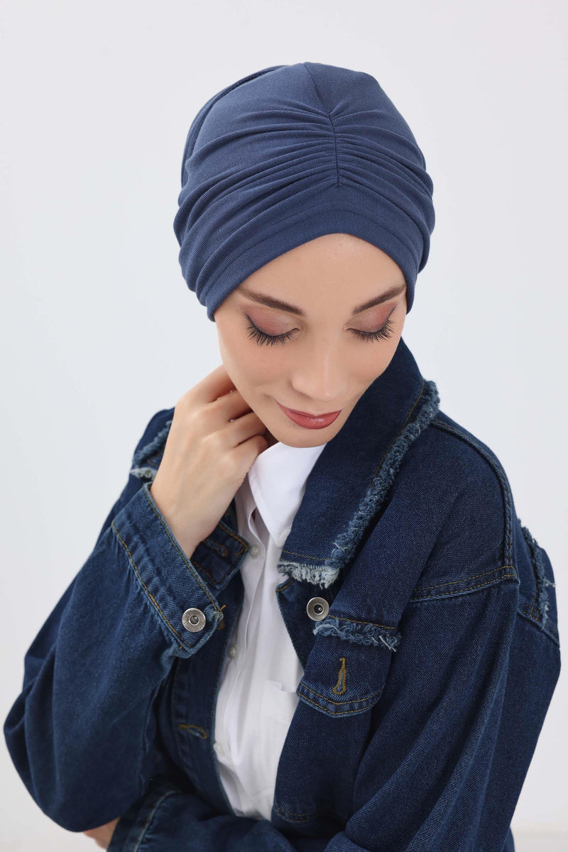 Seamless Winter Turban Bonnet with Integrated Scarf, Cozy Ribbed Headwrap for Women, Stylish Instant Turban Bonnet for Women,B-81RB