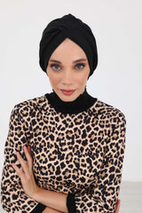 Elegant Stretchable Winter Turban Bonnet for Women, One-Size Polyviscose Headwrap for Cold Weathers, Thick and Cozy Chemo Headwrap,B-9IV