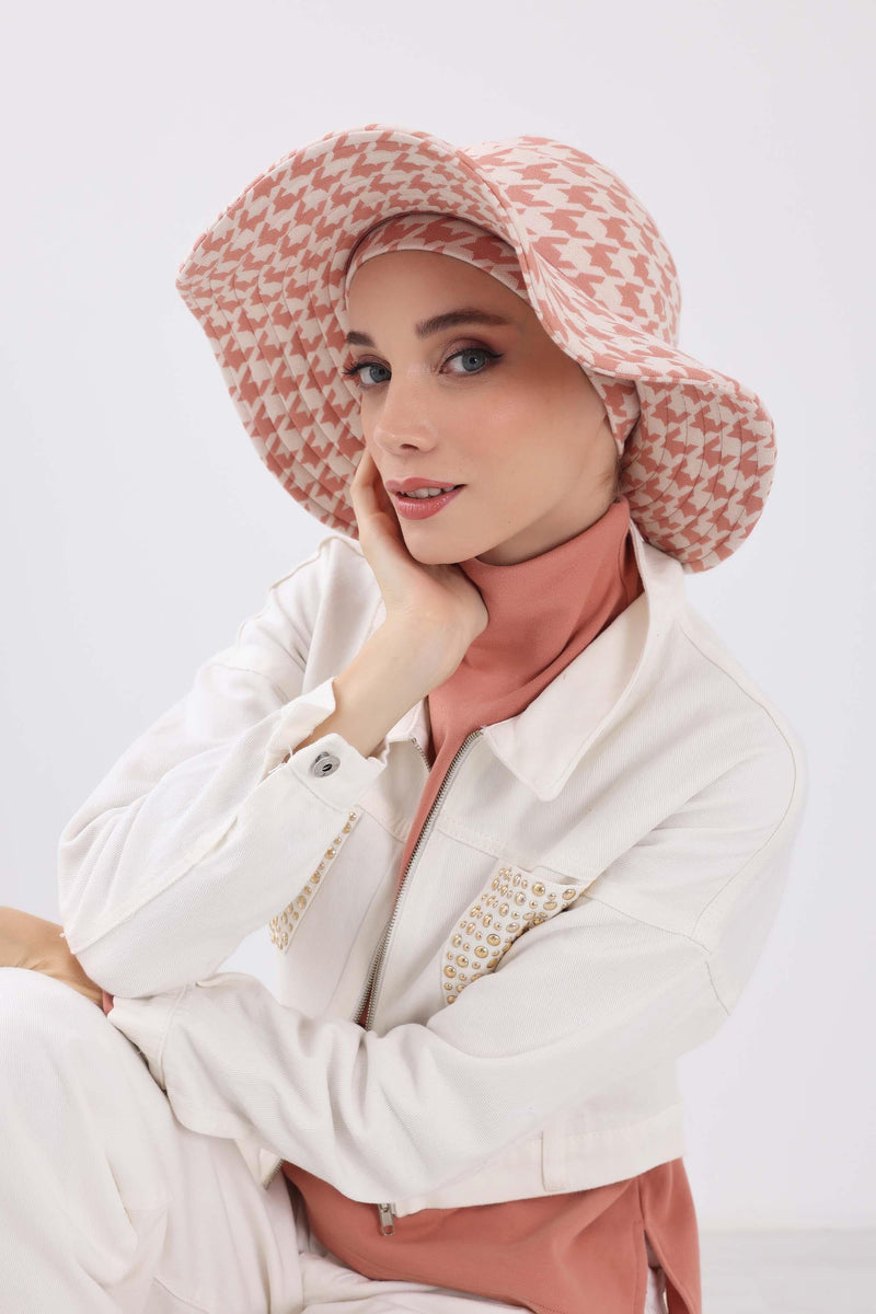 قبعة شمس بنمط جلد النمر ونقشة المربعات مع حاجب مطاطي قابل للفصل، غطاء رأس واقي من الشمس للنساء، S-3DIV