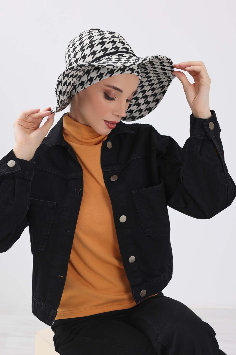 قبعة شمس بنمط جلد النمر ونقشة المربعات مع حاجب مطاطي قابل للفصل، غطاء رأس واقي من الشمس للنساء، S-3DIV