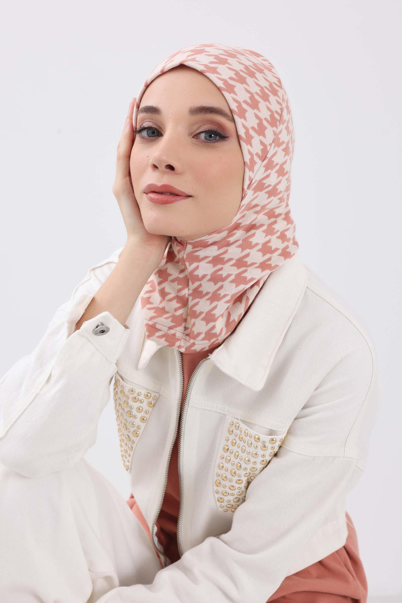 Stylish Warm Turban Bonnet with Houndstooth & Leopard Patterns, Thick Winter Printed Turban Bonnet Cap for Women,TB-5DIV