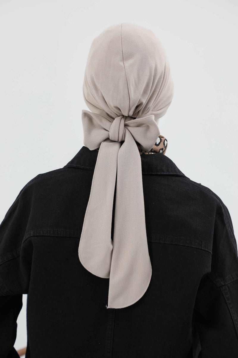 غطاء رأس شتوي أنيق مع حزام ربط خلفي، غطاء رأس من البولي فيسكوز المضلع الناعم للمواسم الباردة، عمامة فورية دافئة برباط خلفي، B-31RB