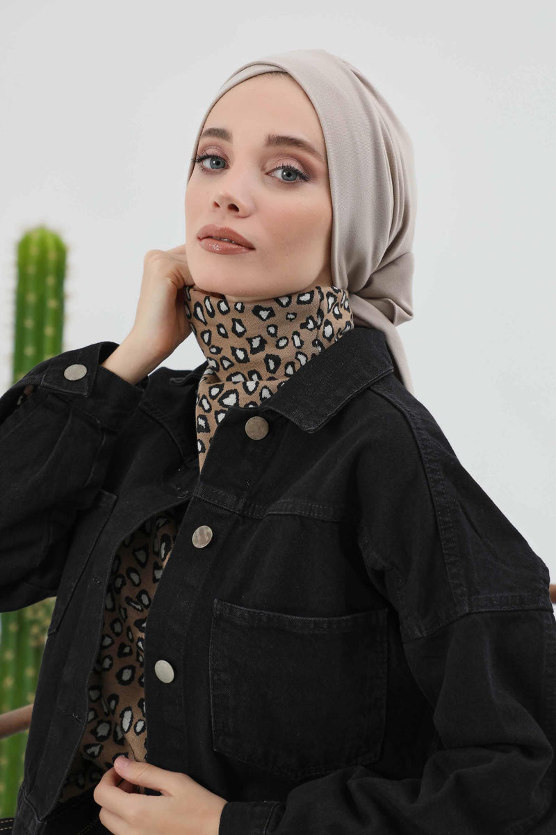 غطاء رأس شتوي أنيق مع حزام ربط خلفي، غطاء رأس من البولي فيسكوز المضلع الناعم للمواسم الباردة، عمامة فورية دافئة برباط خلفي، B-31RB