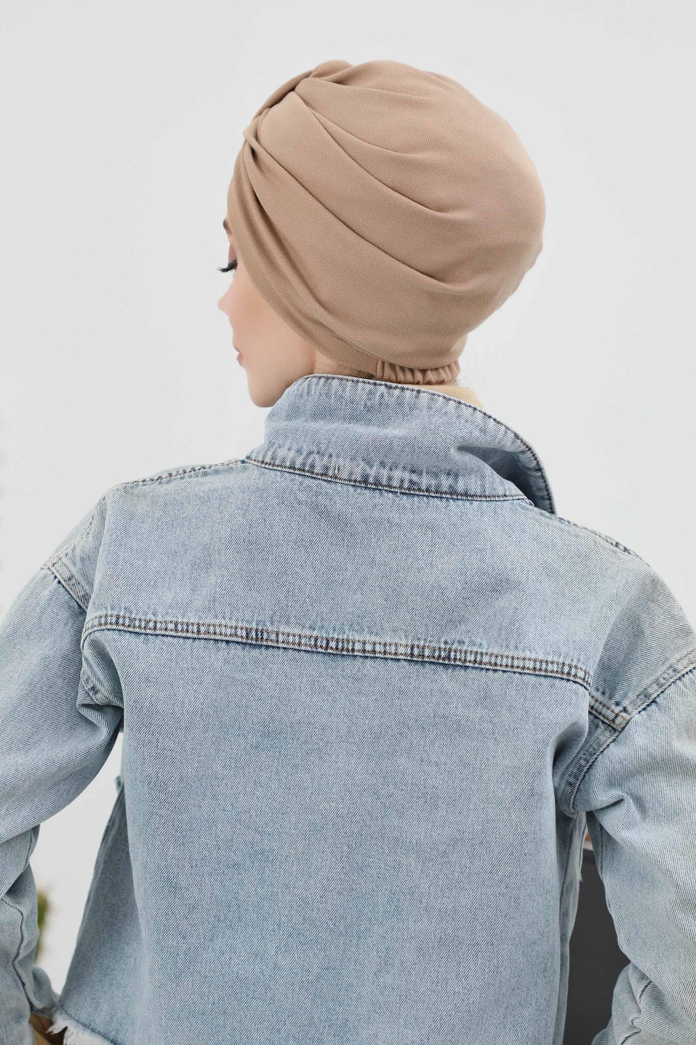 Fashionable Instant Turban Bonnet for Women, Warm Winter Chemo Headwear, Easy Wrap Stylish Winter Bonnet Cap,B-68IV Sand Brown