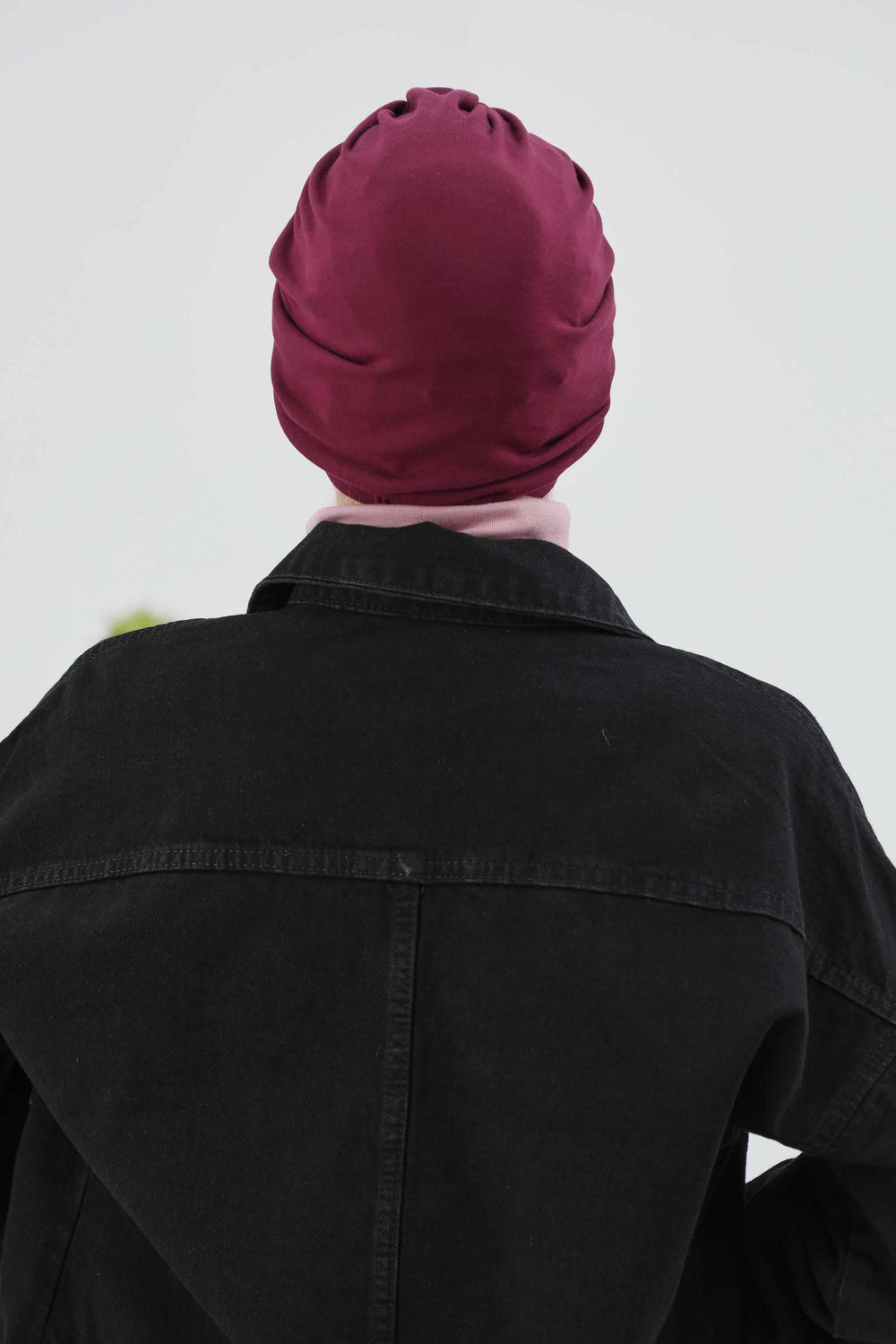 Cozy Stretch Ribbed Winter Turban for Cancer Patients, Easy-Wear Instant Turban Hijab, Soft Chemo Headscarf for Women,B-68RB Maroon