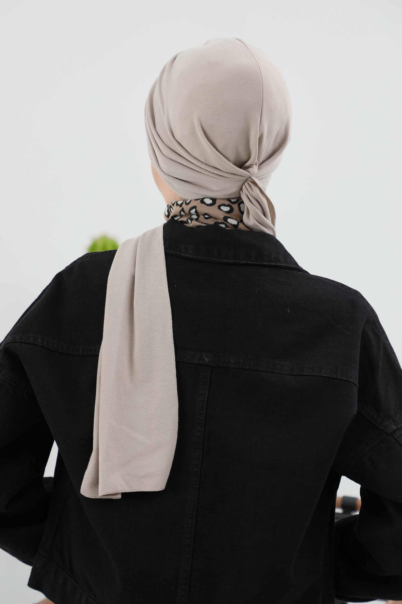 Seamless Winter Turban Bonnet with Integrated Scarf, Cozy Ribbed Headwrap for Women, Stylish Instant Turban Bonnet for Women,B-81RB