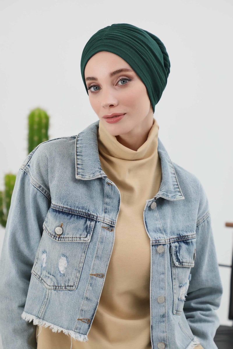 Seamless Winter Turban Bonnet with Integrated Scarf, Cozy Ribbed Headwrap for Women, Stylish Instant Turban Bonnet for Women,B-81RB