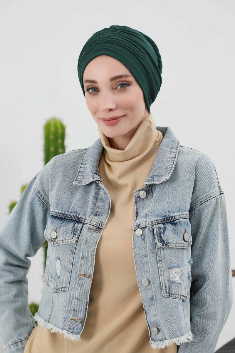 Seamless Winter Turban Bonnet with Integrated Scarf, Cozy Ribbed Headwrap for Women, Stylish Instant Turban Bonnet for Women,B-81RB