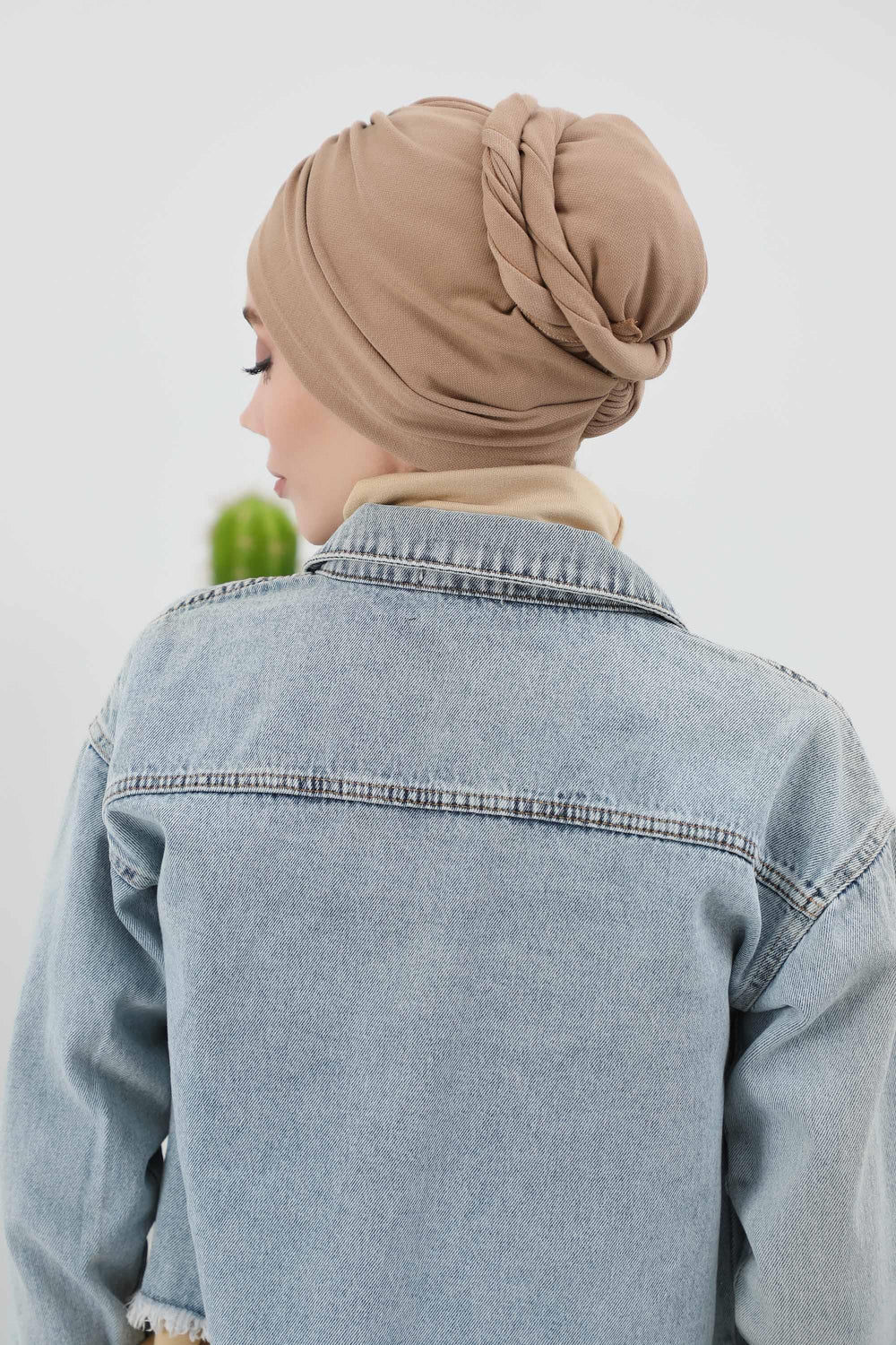 Elegant Winter Turban Bonnet, Cozy Polyviscose Interlock Headwrap for All-Day Comfort, Comfortable Lycra Blend Headwear for Women,B-81IV Sand Brown