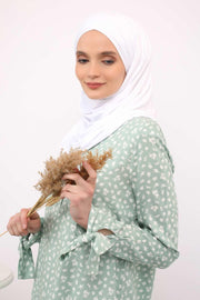 95% Cotton Adjustable Hijab Shawl, Easy to Wear Shawl Head Scarf for Women for Everyday Elegance, Instant Shawl for Modest Fashion,CPS-31 White