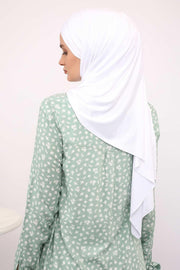 95% Cotton Adjustable Hijab Shawl, Easy to Wear Shawl Head Scarf for Women for Everyday Elegance, Instant Shawl for Modest Fashion,CPS-31 White