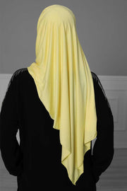 95% Cotton Adjustable Hijab Shawl, Easy to Wear Shawl Head Scarf for Women for Everyday Elegance, Instant Shawl for Modest Fashion,CPS-31 Yellow