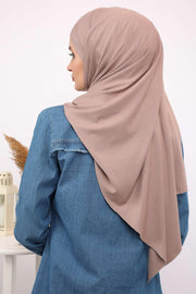 95% Cotton Adjustable Hijab Shawl, Easy to Wear Shawl Head Scarf for Women for Everyday Elegance, Instant Shawl for Modest Fashion,CPS-31 Mink