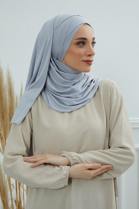 شال حجاب قابل للتعديل من القطن بنسبة 95%، وشاح رأس شال سهل الارتداء للنساء للأناقة اليومية، شال فوري للأزياء البسيطة، CPS-31