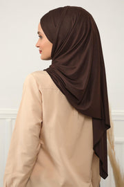 95% Cotton Adjustable Hijab Shawl, Easy to Wear Shawl Head Scarf for Women for Everyday Elegance, Instant Shawl for Modest Fashion,CPS-31 Brown