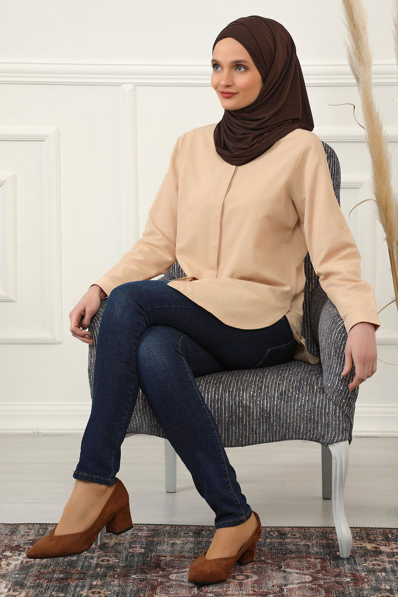 95% Cotton Adjustable Hijab Shawl, Easy to Wear Shawl Head Scarf for Women for Everyday Elegance, Instant Shawl for Modest Fashion,CPS-31 Brown